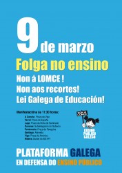 A CIG-Ensino considera abusivos os servizos mínimos fixados por Educación para a folga do 9 de marzo